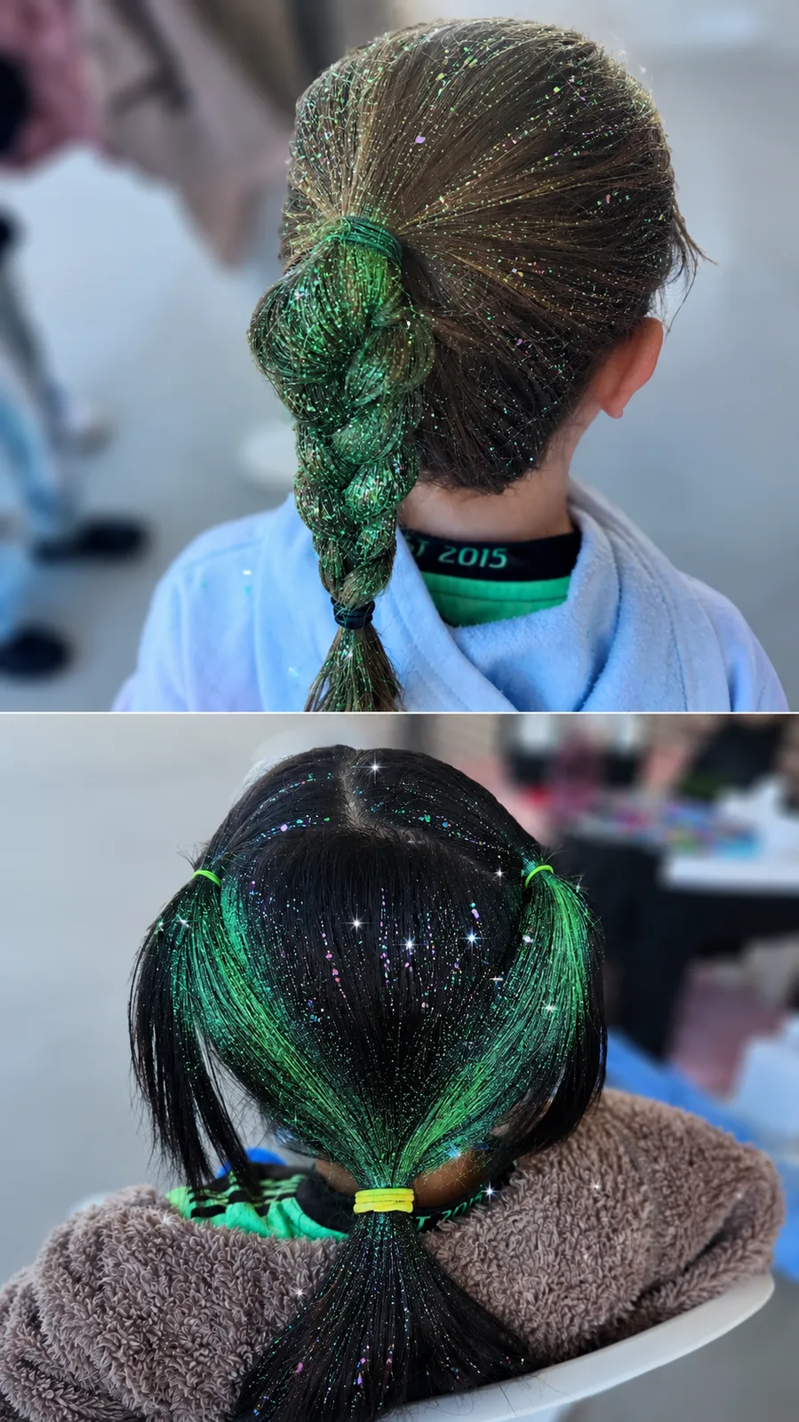 Green Glitter Hair