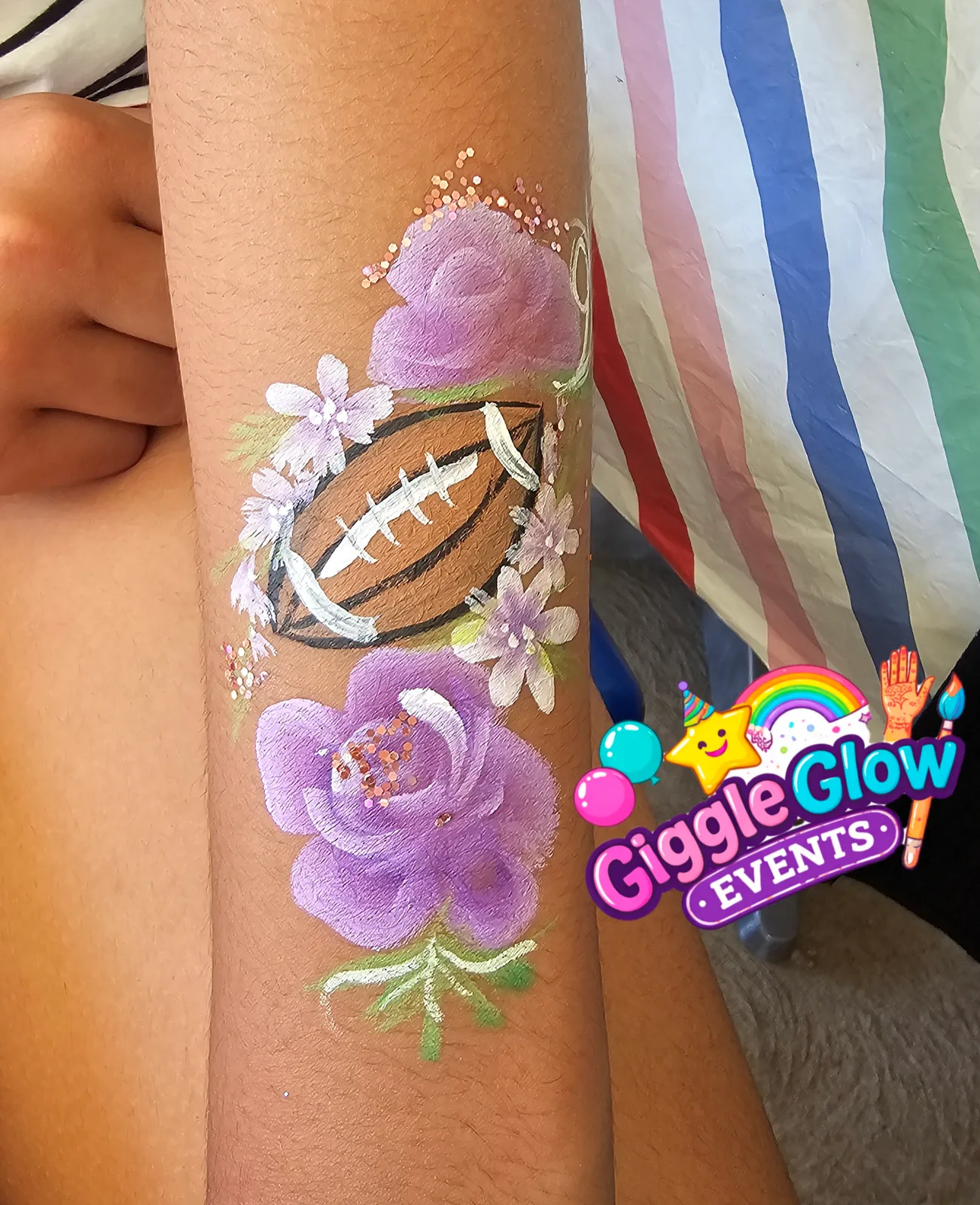 Purple Flower Body Art